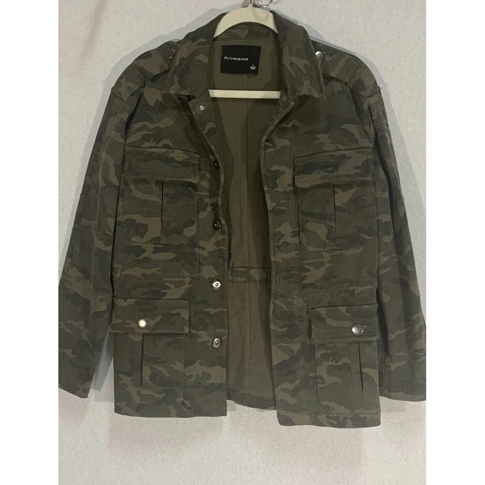 Olivaceous Military Jacket Womens Small Green Camo Utility Field Gorpcore Grunge
